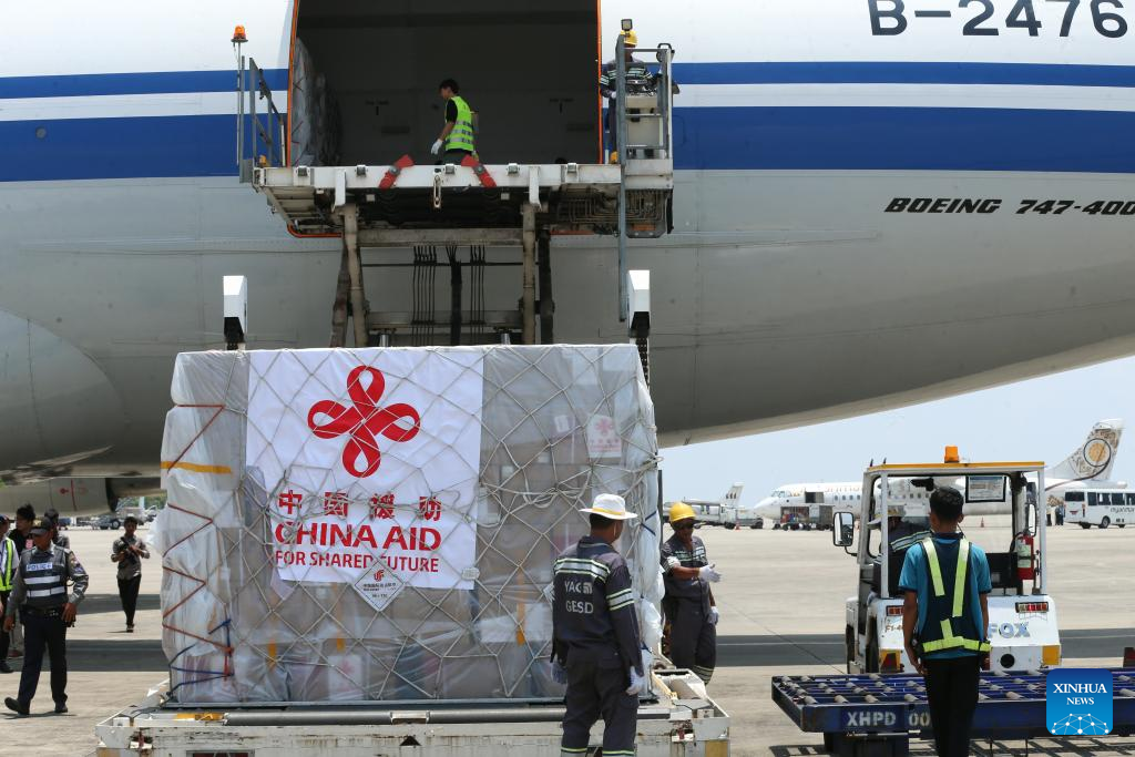 7th batch of emergency humanitarian aid supplies by Chinese gov't arrives in quake-hit Myanmar