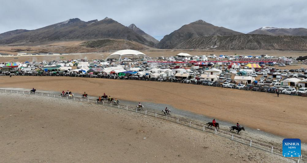 Horse races held in Damxung County, China's Xizang