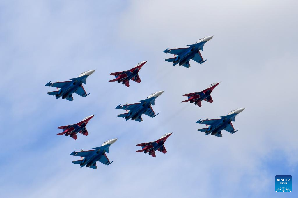Rehearsal for Victory Day military parade held in Moscow, Russia