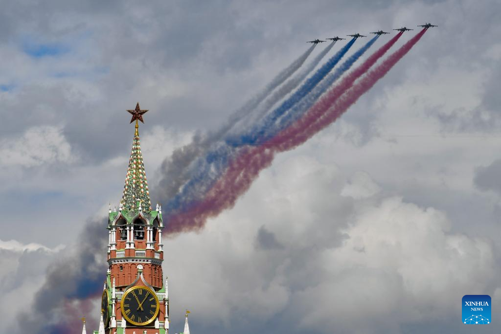 Rehearsal for Victory Day military parade held in Moscow, Russia