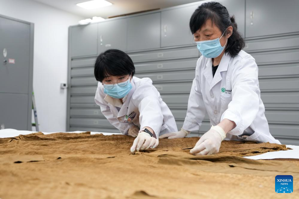 Pic story of silk restorers at Suzhou Silk Museum in China's Jiangsu