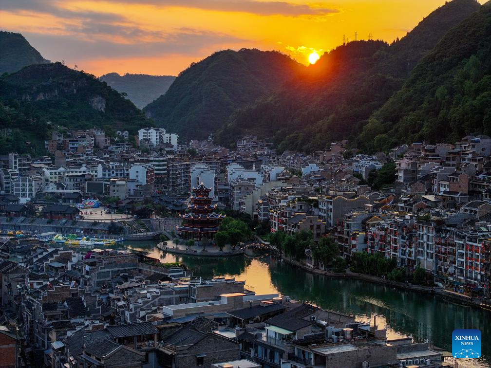 View of Zhenyuan ancient town in SW China