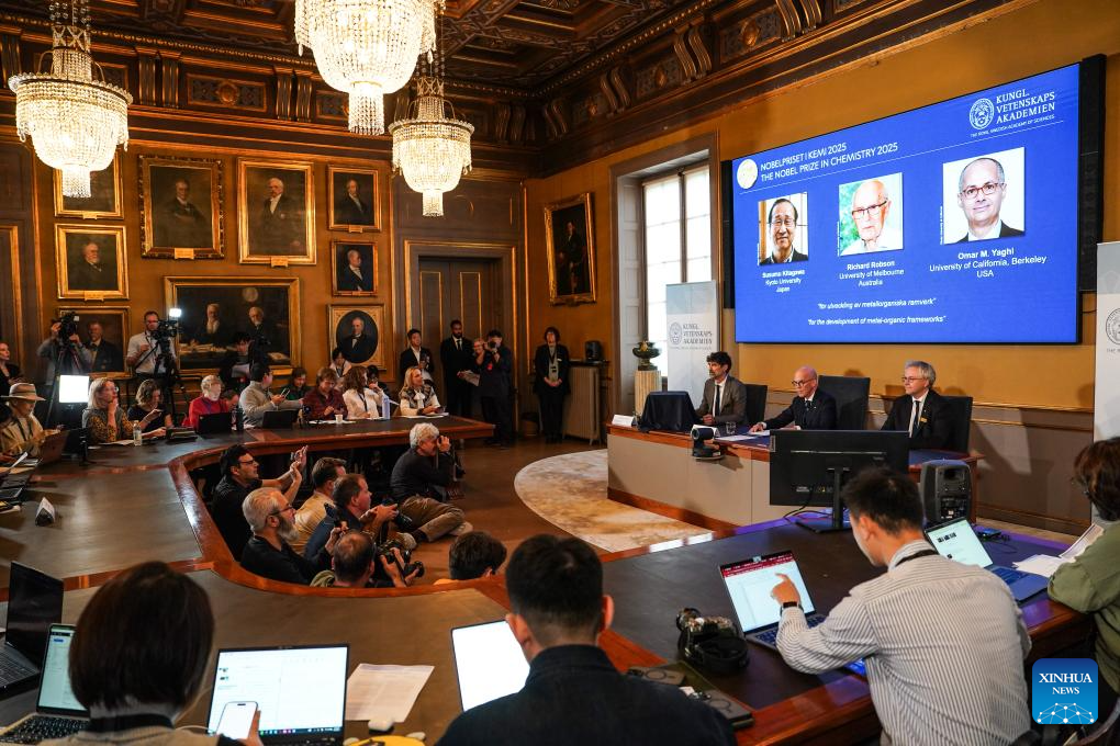 Trio win Nobel Prize in Chemistry for developing metal-organic frameworks