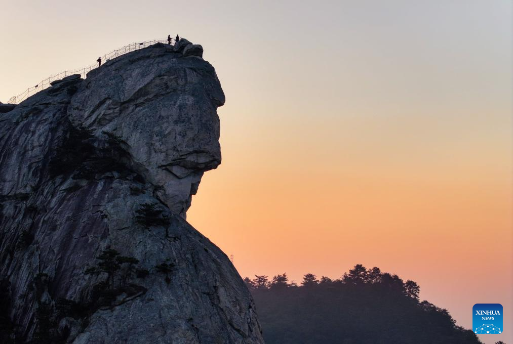 Scenery of Guifeng mountain at sunrise in China's Hubei