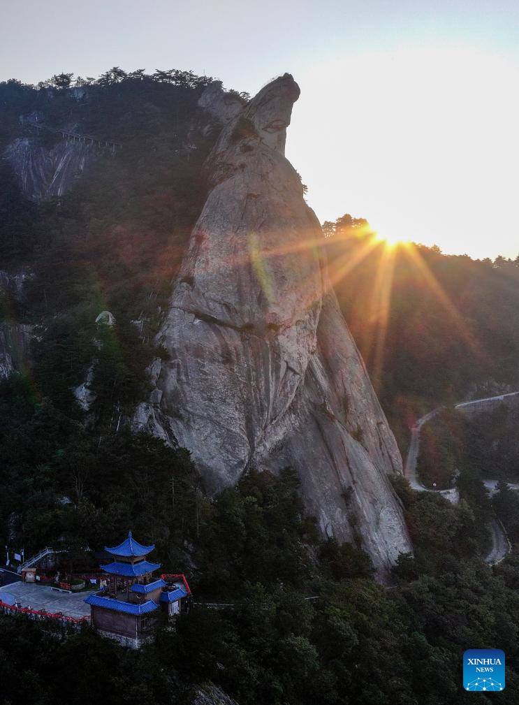 Scenery of Guifeng mountain at sunrise in China's Hubei