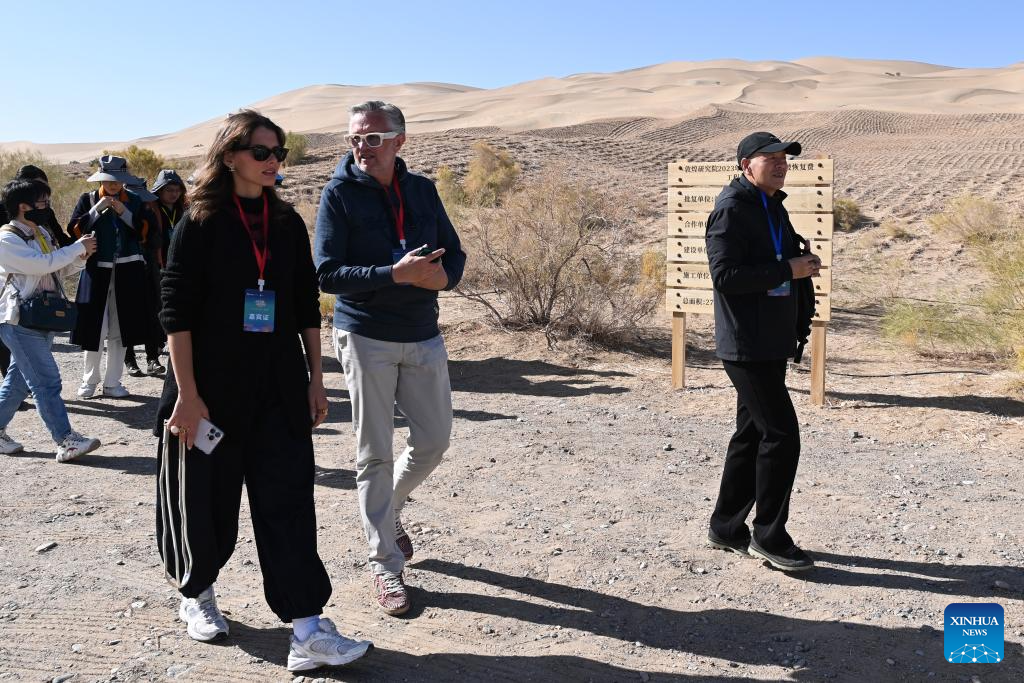Int'l guests visit cultural landmarks in Dunhuang, China's Gansu