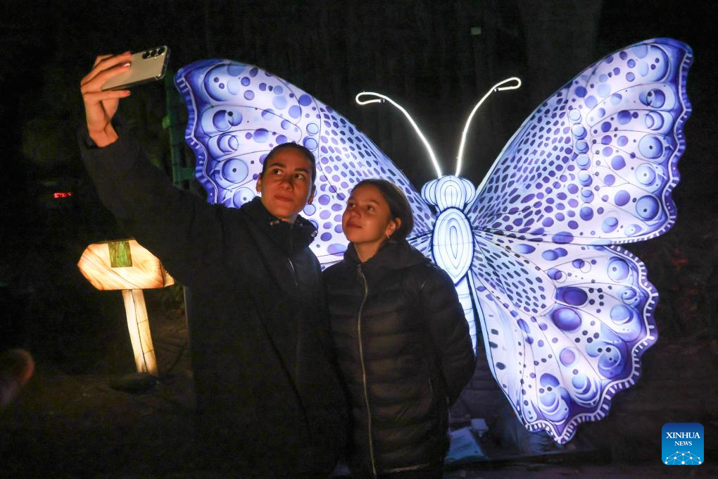 Animals of World Chinese Lantern Festival held in Budapest, Hungary