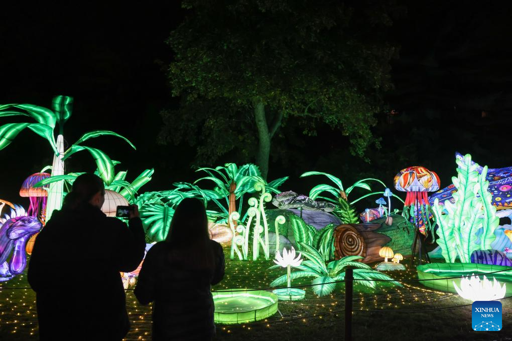 Animals of World Chinese Lantern Festival held in Budapest, Hungary