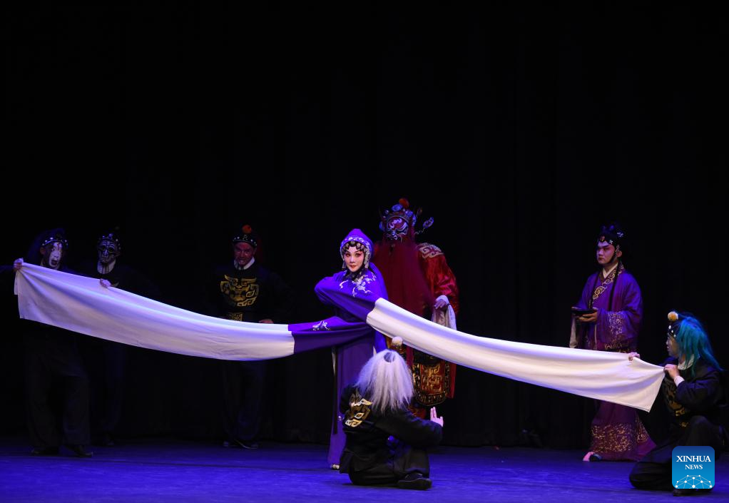 Actors perform in Qinqiang opera in Eisenstadt, Austria