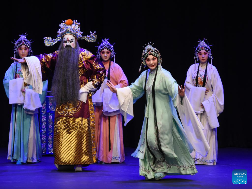 Actors perform in Qinqiang opera in Eisenstadt, Austria