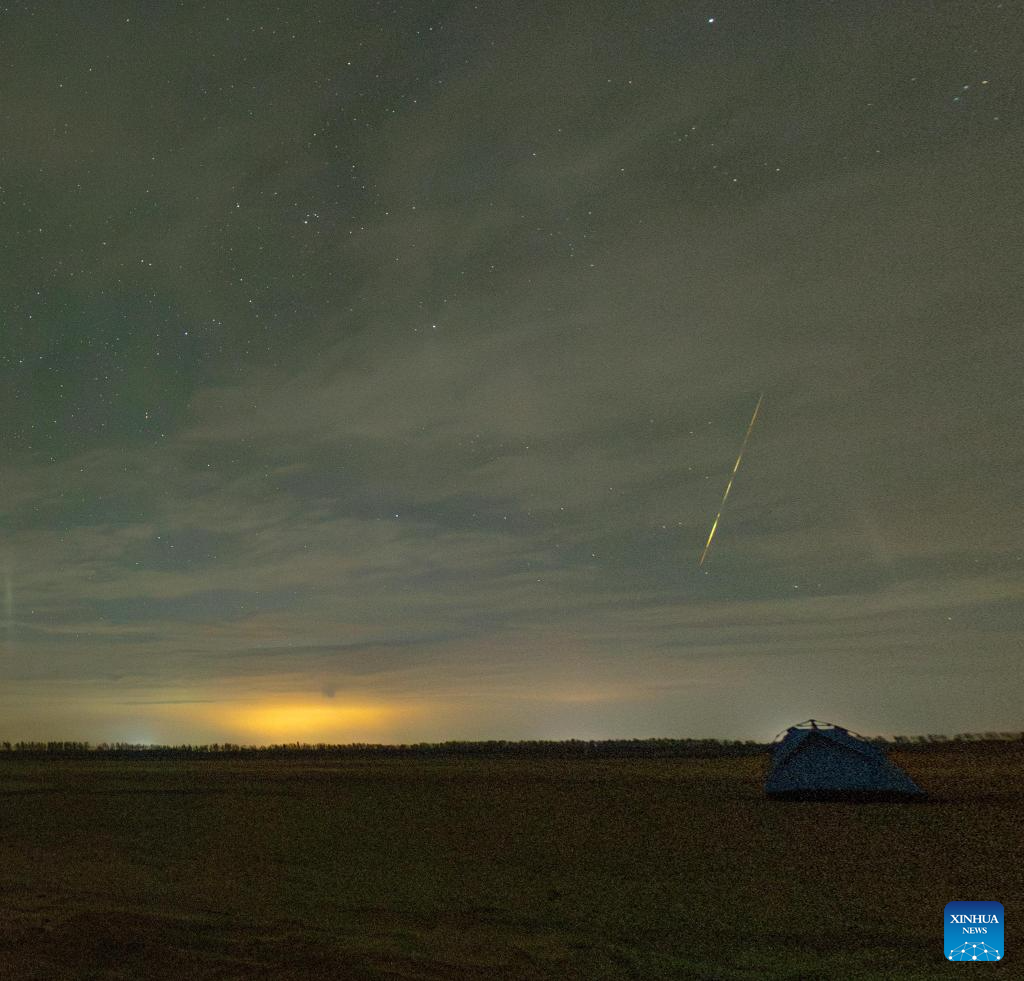 View of Orionid meteor shower over China's Heilongjiang