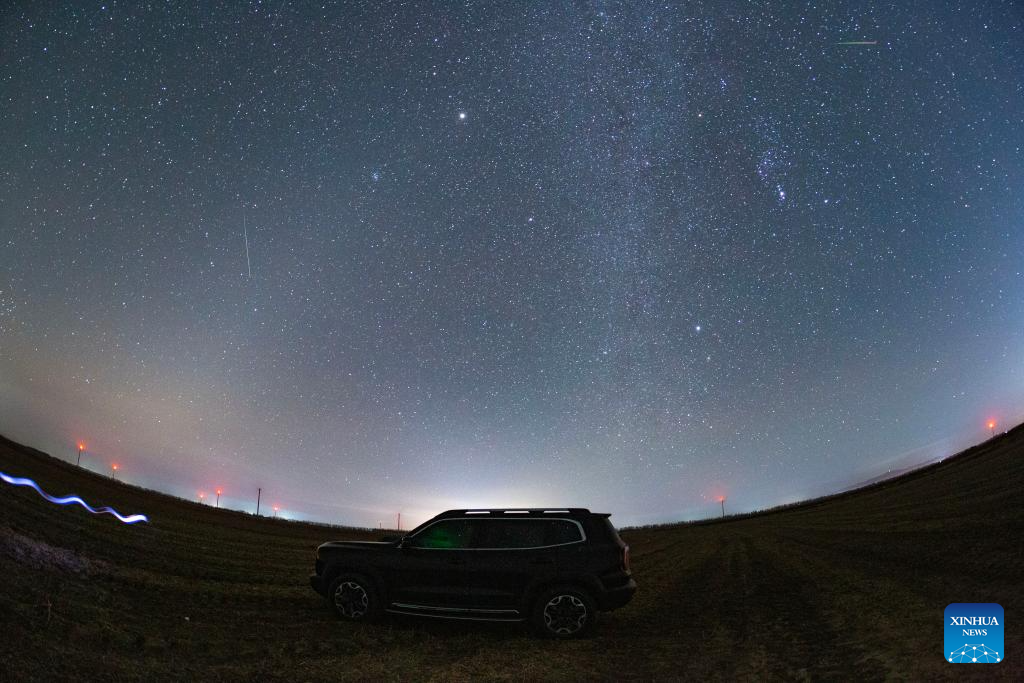 View of Orionid meteor shower over China's Heilongjiang