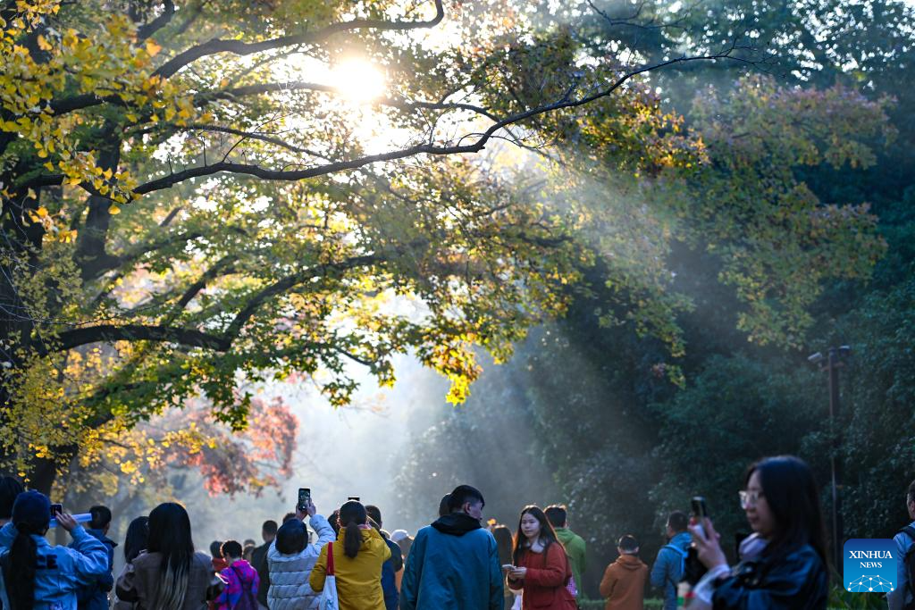 People enjoy scenery of early winter across China