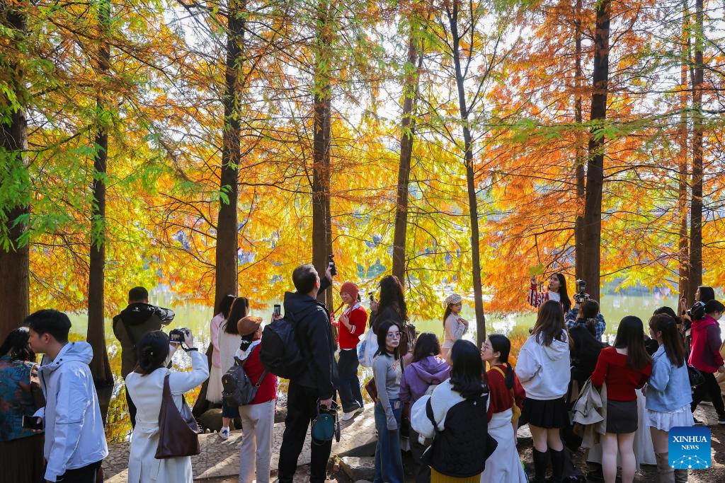 People enjoy scenery of early winter across China