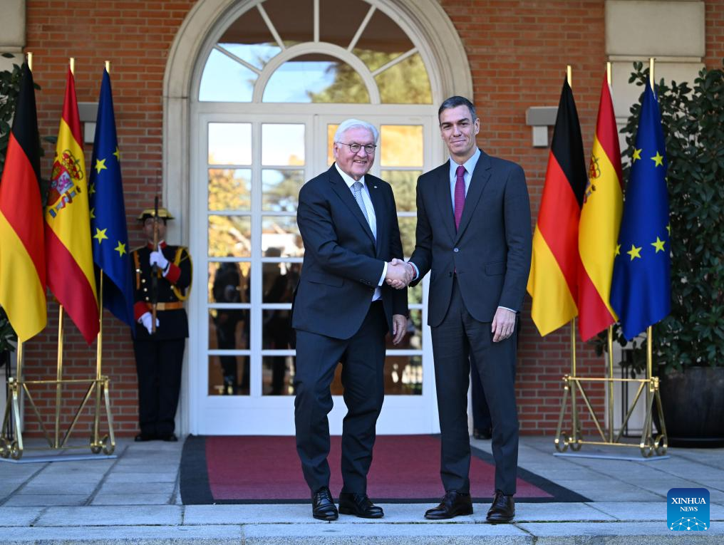 Spanish PM meets visiting German president in Madrid, Spain