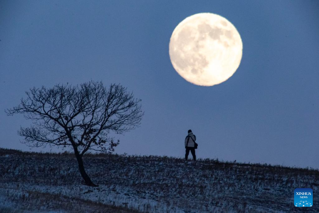 Full moon seen across China
