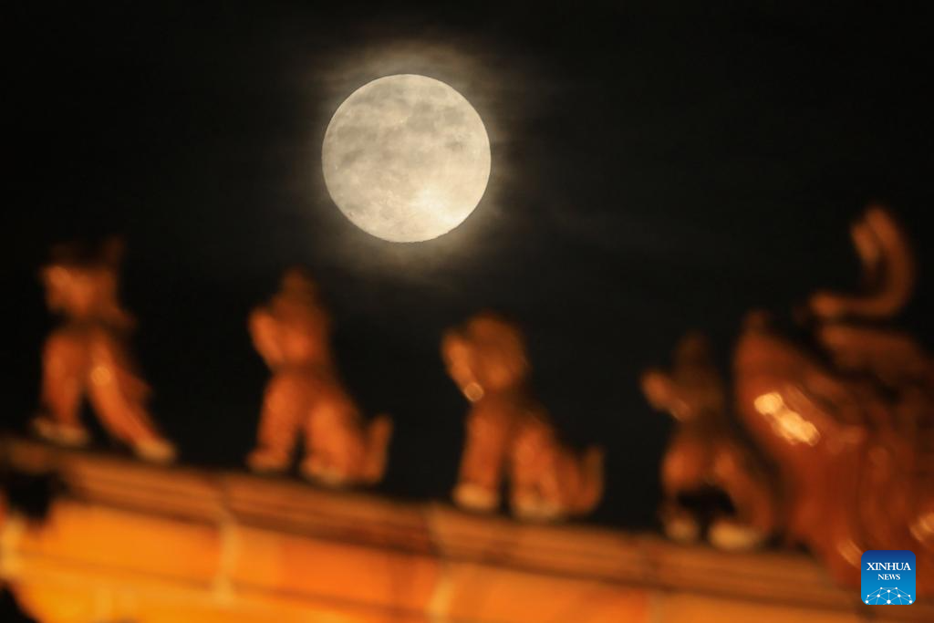 Full moon seen across China