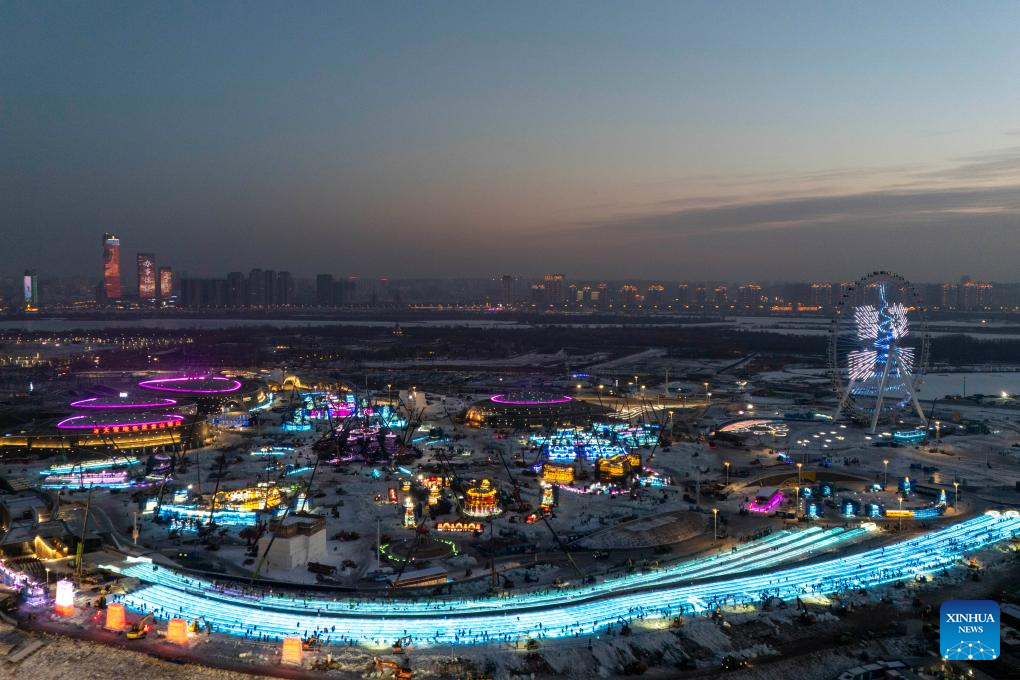 27th edition of Ice and Snow World in Harbin under construction