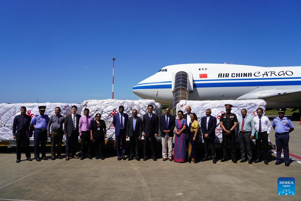 Chinese emergency humanitarian flood relief supplies arrive in Colombo