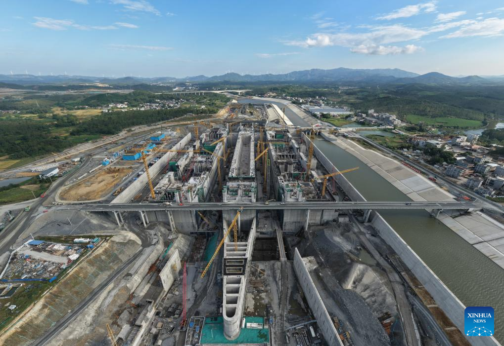 Construction of Pinglu Canal in China's Guangxi shows remarkable progress