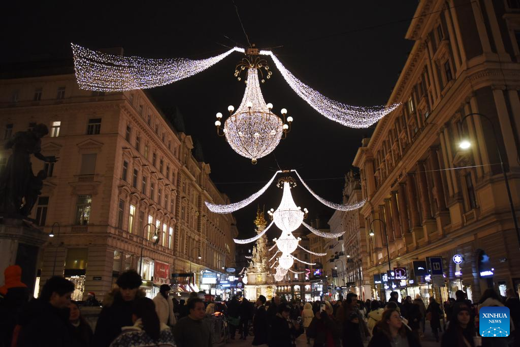 People enjoy festive atmosphere in Vienna