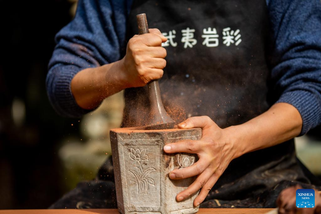 Wuyi rock pigment painting in China's Fujian infuses modern artistic elements into tradition