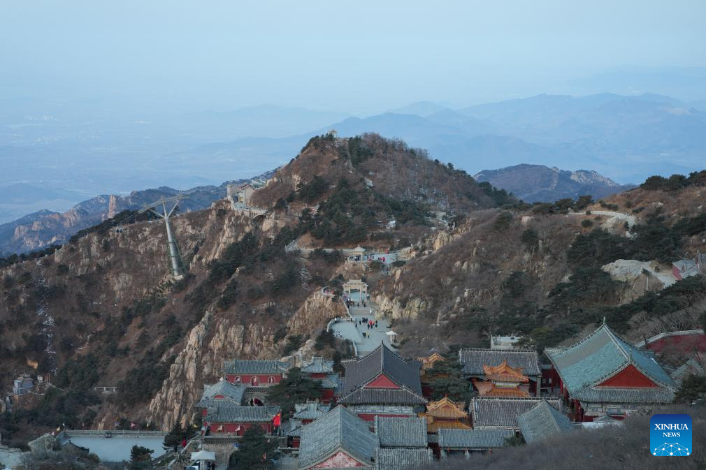 Tourists visit Mount Tai in Tai'an, E China's Shandong
