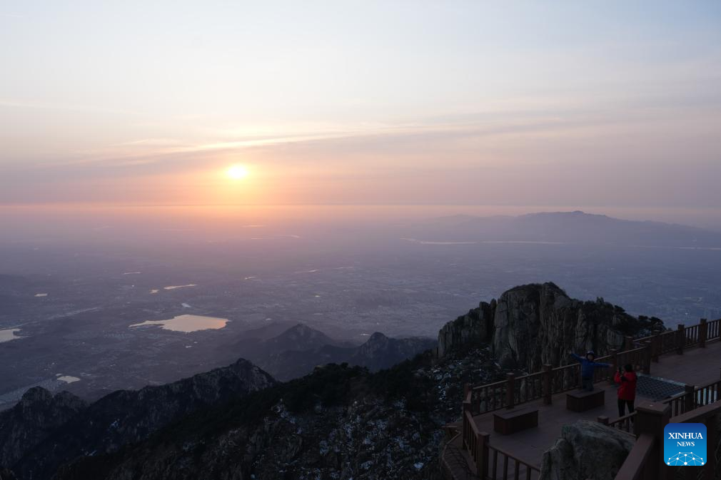 Tourists visit Mount Tai in Tai'an, E China's Shandong