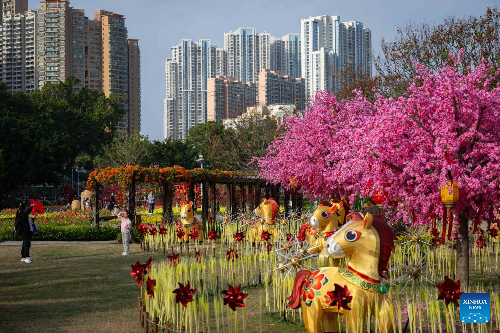 Flower exhibition held to celebrate upcoming Chinese New Year in Macao