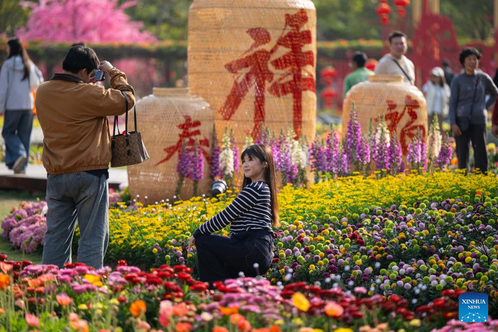 Flower exhibition held to celebrate upcoming Chinese New Year in Macao
