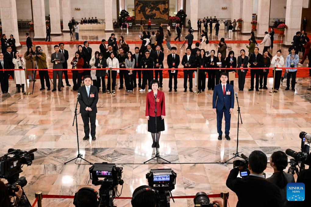 CPPCC members attend group interview before 2nd plenary meeting