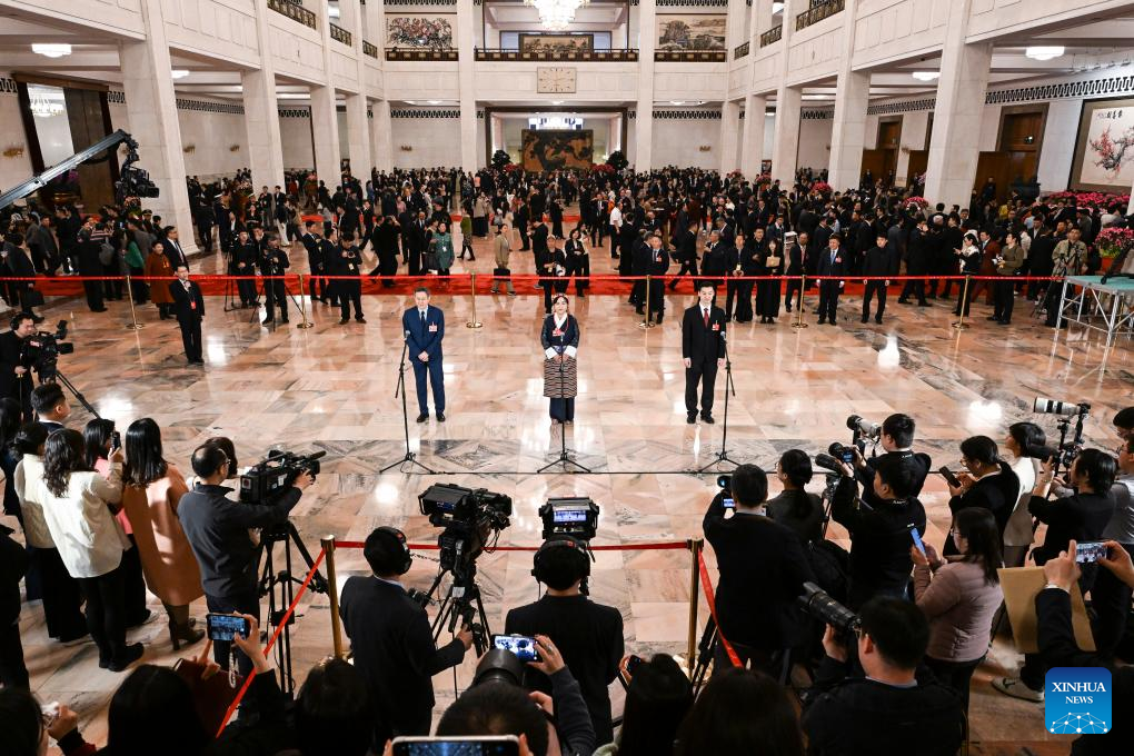 CPPCC members attend group interview before 2nd plenary meeting