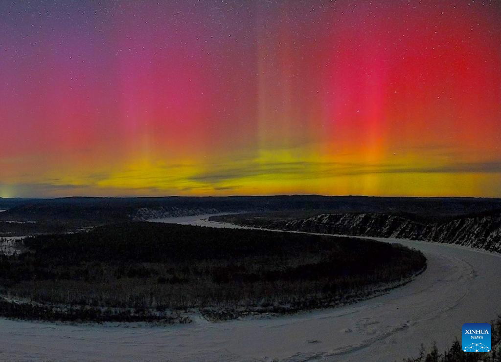 Splendid auroras witnessed in NE China's Heilongjiang