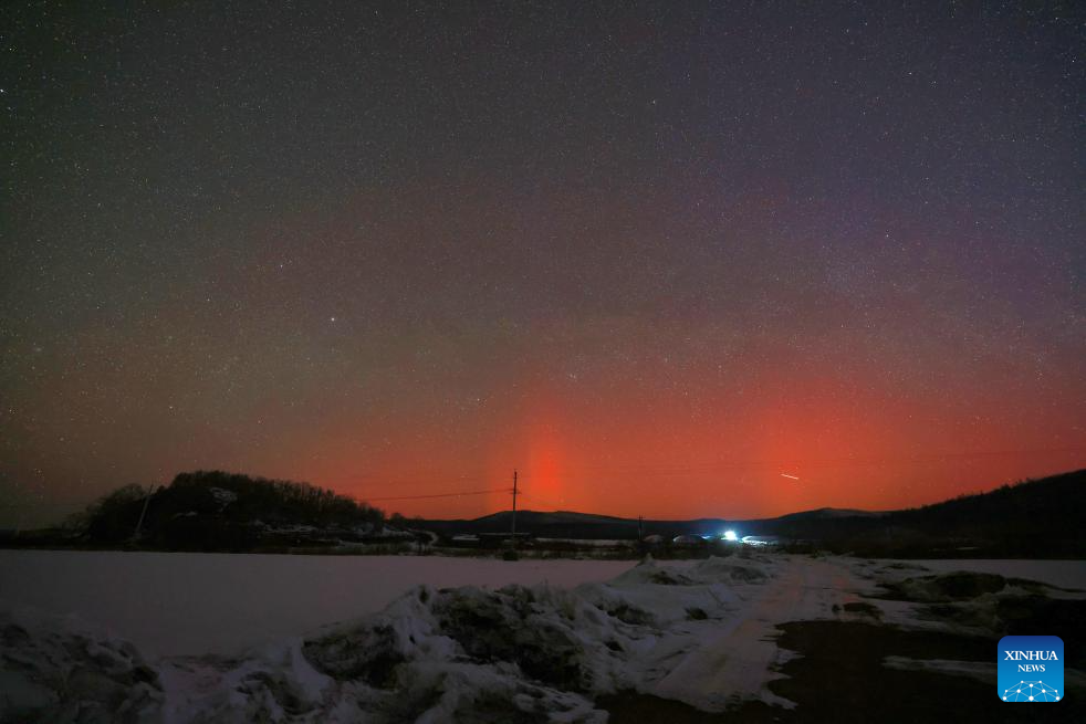 Splendid auroras witnessed in NE China's Heilongjiang