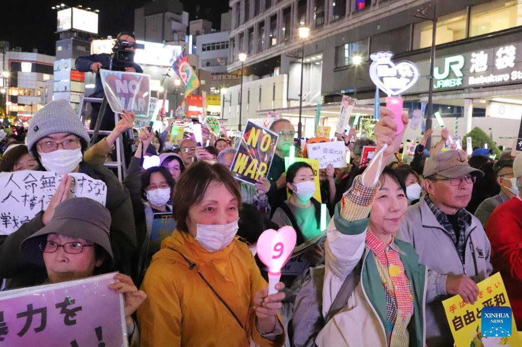 Japan opposition parties, citizens rally against gov't move to ease arms export rules