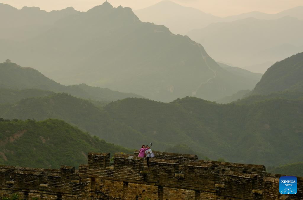 Morning scenery at Great Wall in Zunhua City, China's Hebei