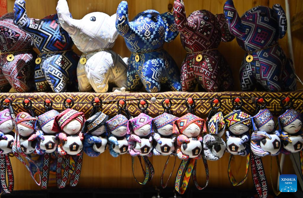 Pic story: inheritor of Zhuang brocade weaving technique in China's Guangxi