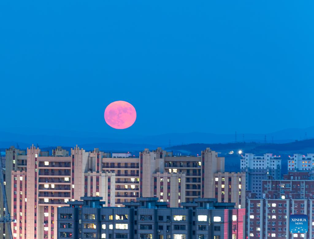 Full moon seen over China's Heilongjiang