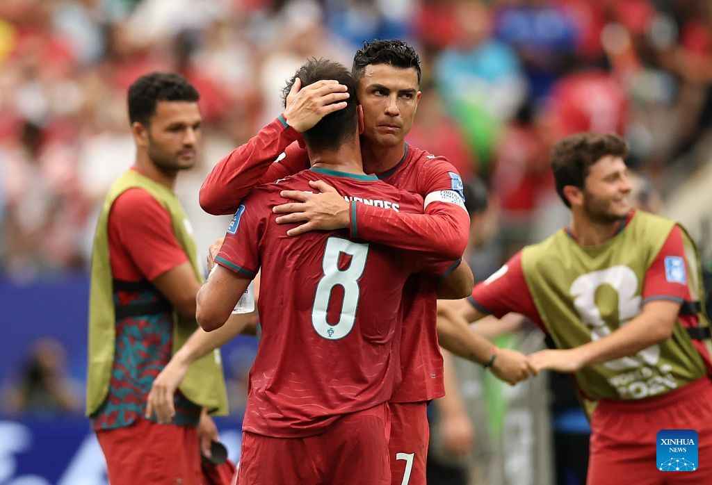 Ronaldo strikes twice as Portugal whitewashes Uzbekistan in Group K
