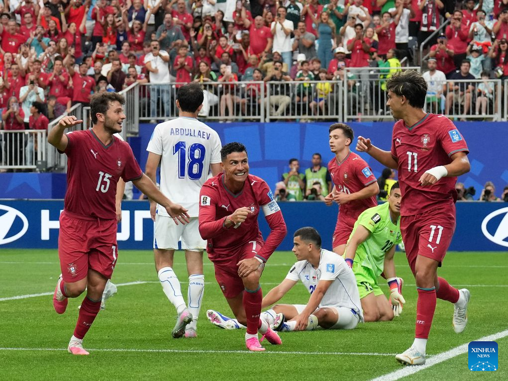 Ronaldo strikes twice as Portugal whitewashes Uzbekistan in Group K