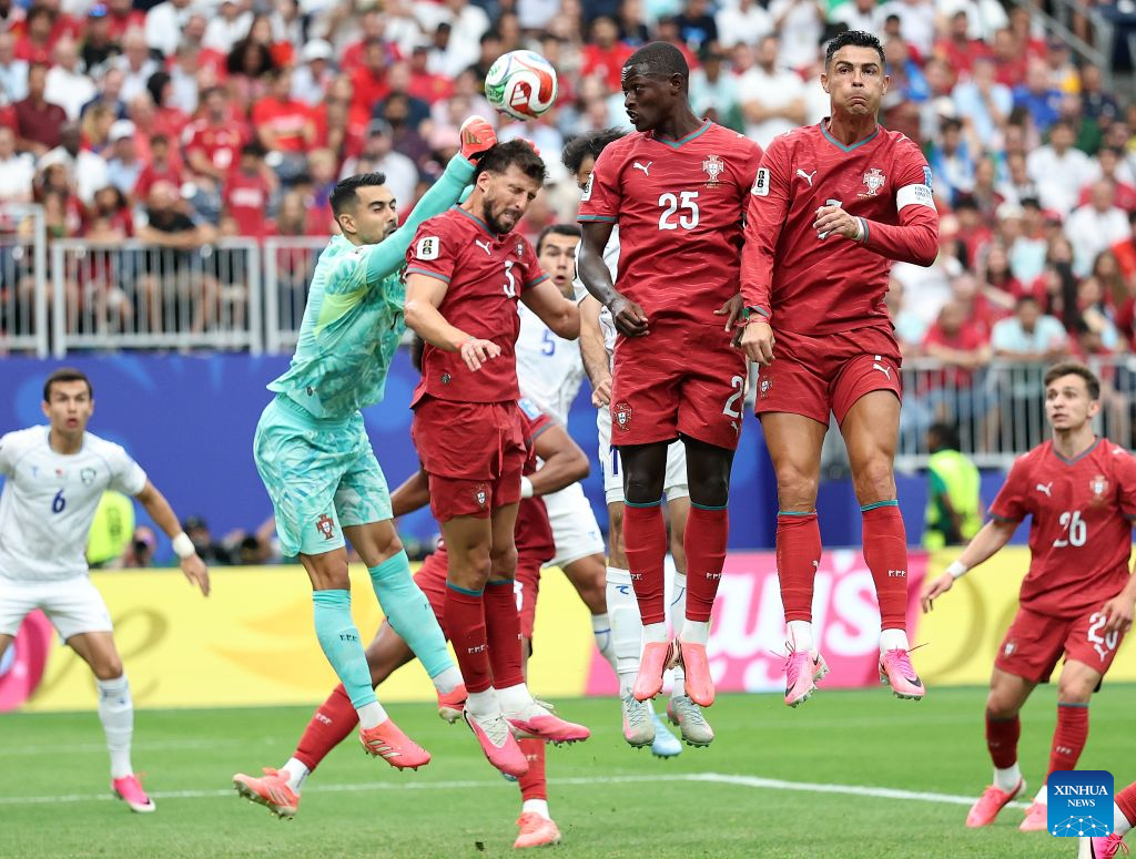 Ronaldo strikes twice as Portugal whitewashes Uzbekistan in Group K