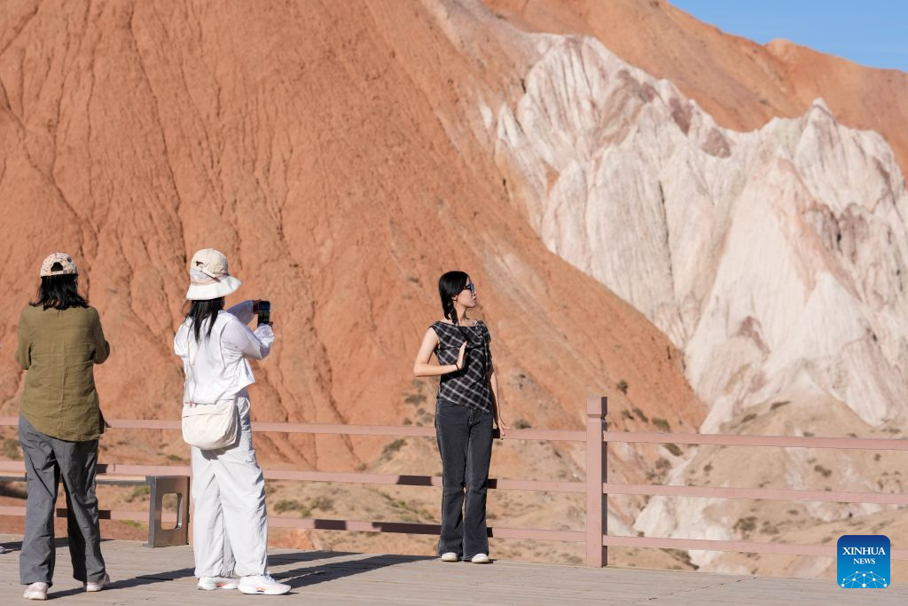 View of geopark in Zhangye, NW China's Gansu