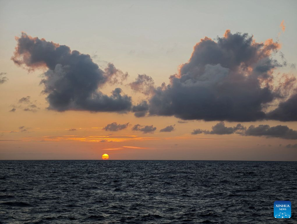 Sunset view over waters surrounding Xisha Islands, S China's Hainan
