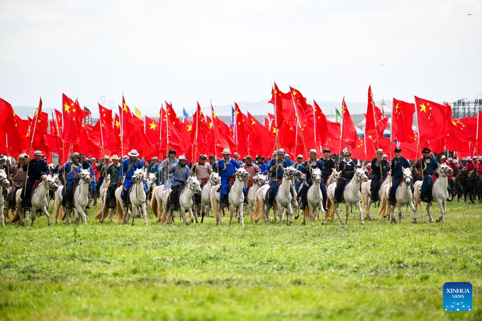 36th Naadam festival kicks off in Xilin Gol League, China's Inner Mongolia