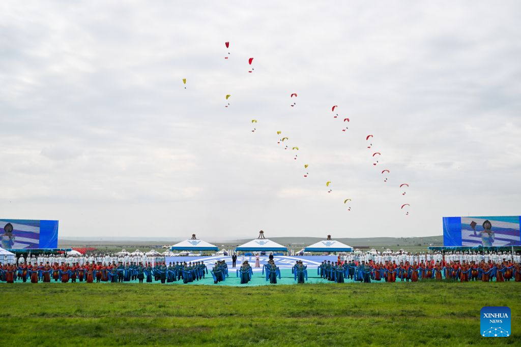 36th Naadam festival kicks off in Xilin Gol League, China's Inner Mongolia