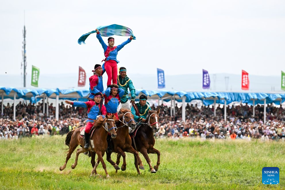 36th Naadam festival kicks off in Xilin Gol League, China's Inner Mongolia