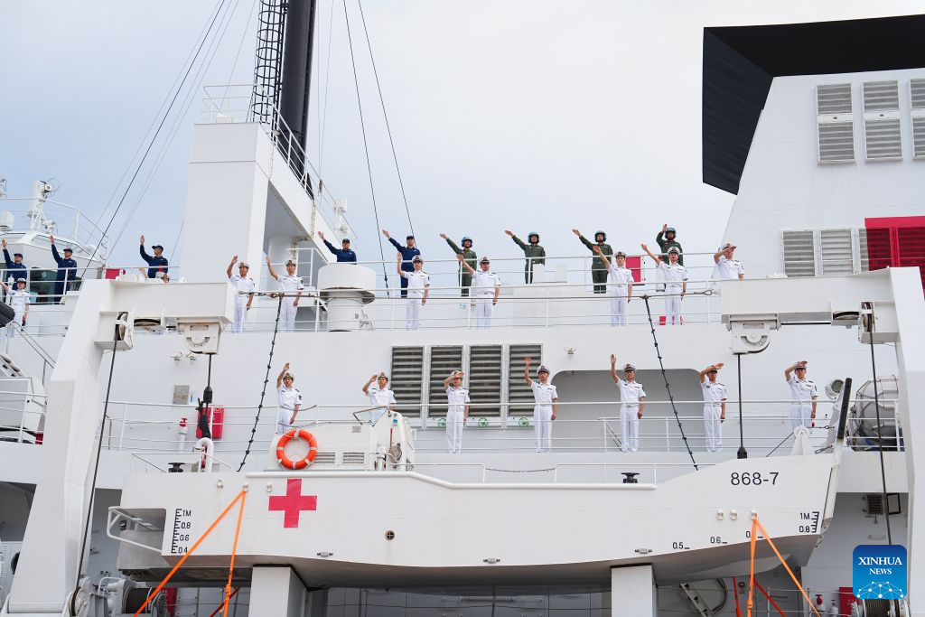Chinese navy hospital ship sets sail for humanitarian medical mission in Africa, South Asia